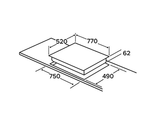CDA HN7750FR - 77cm Five Zone Induction Hob - Touch Controls - 9 Power Levels
