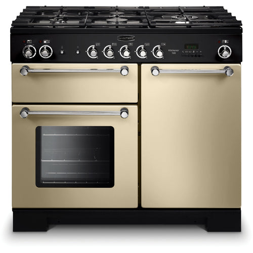 Rangemaster Kitchener KCH100NGFCR/C - Cream Gas Range Cooker - 100cm - A+ Energy