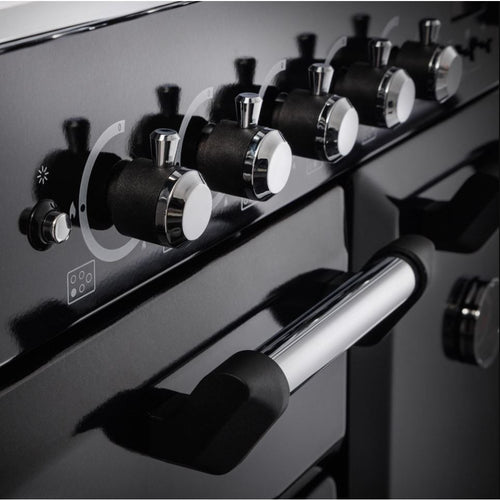 Rangemaster Classic CLA110NGFBL/C - Black/Chrome Gas Range Cooker - 86L - A+ Energy