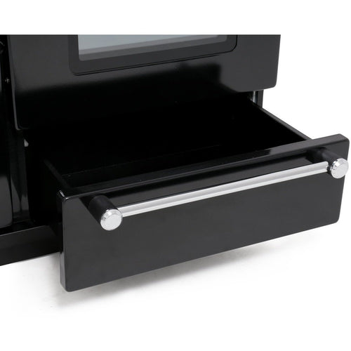 Rangemaster Kitchener KCH110NGFBL/C - Black/Chrome Gas Range Cooker - 110cm - A+ Energy