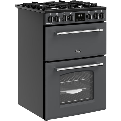 Belling MRA FARMHOUSE 60 - Grey Dual Fuel Cooker - Double Oven, 4 Burners, AirFry - A Energy Rating