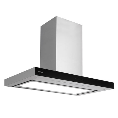 Caple PLASZC922 - Black Glass Chimney Hood - 90cm Plasma Zodiac - B Energy