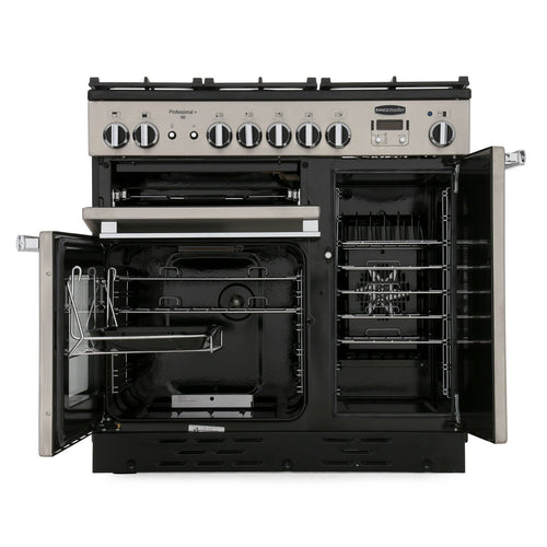 Rangemaster Professional Plus PROP90NGFSS/C - Stainless Steel/Chrome Gas Range Cooker - 90cm - A Rated