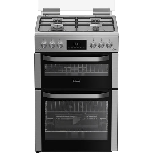 Hotpoint HDG6GDCX - Stainless Steel Gas Cooker - Double Oven - A+ Energy Rating