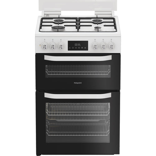 Hotpoint HDD6GDC2W - White Dual Fuel Cooker - Double Oven - A Energy