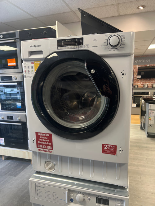 Montpellier MIWM84-1 - White Integrated 8KG Washing Machine - 1400 RPM - D energy - Ex Display