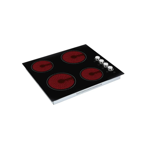 Teknix BITK260CHK - Black 60cm Ceramic Hob - 4 Zones - Knob Control