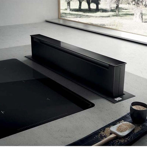 Elica PRF0120979 - Black 90cm Downdraft Hood Extractor - A energy