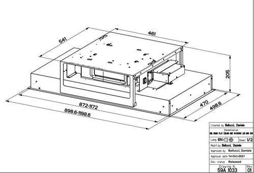 Faber HEAVEN-3-0-BK-M-SLIM-A90-2 - Matt Black 90cm Ceiling Extractor - 700m³/h - A+ Energy