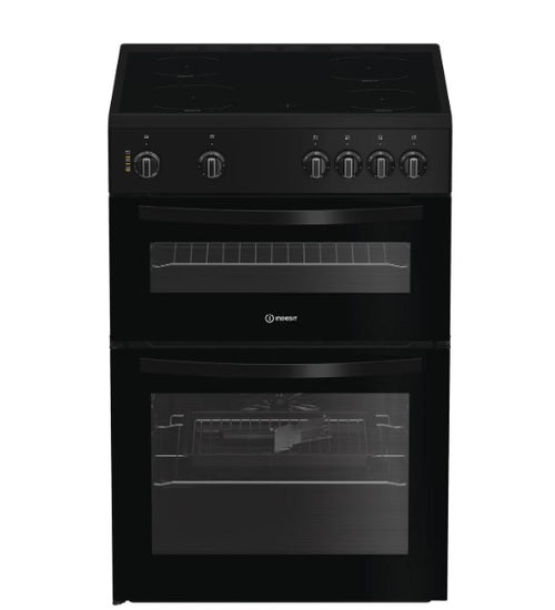 Indesit ITE6VMB - Black Electric Cooker - 60cm Ceramic Hob - A Rated