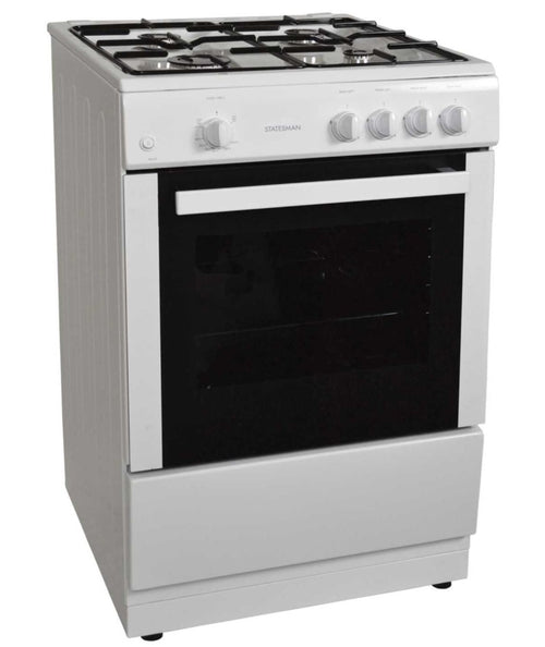 Statesman MAXI60GSF - White 4 Zone Gas Cooker - Manual cleaning - A energy