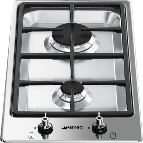 Smeg PGF32G Classic - Stainless Steel Domino Gas Hob - 31cm - 2 Burners