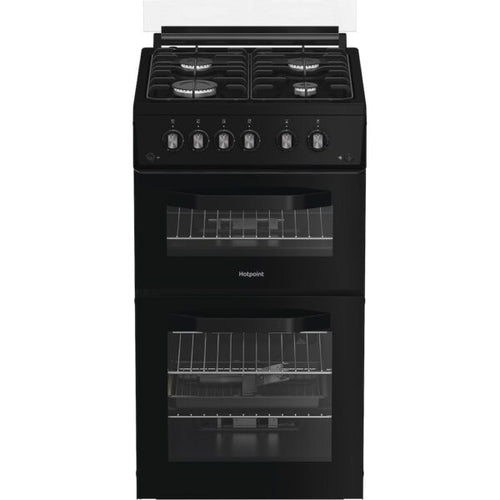 Hotpoint HDG5GCB - Black 50cm Gas Double Cooker - 59L - A+ Energy