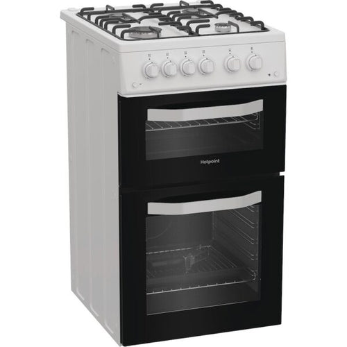 Hotpoint HTG5GCW - White Gas Double Cooker - 59L - A+ Energy