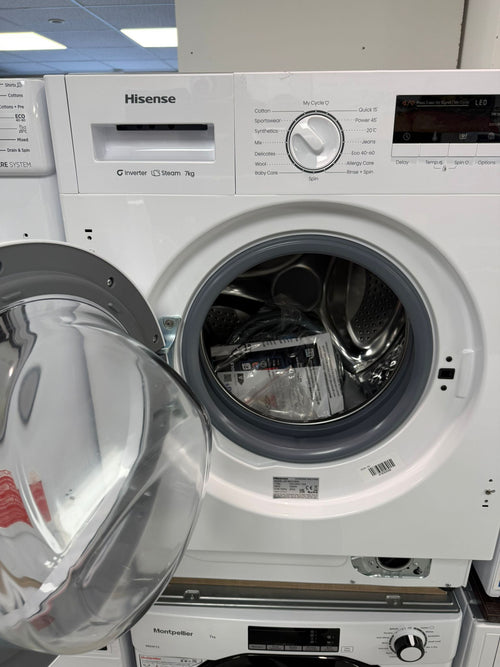 Hisense WF3M741BWI - White Integrated 7KG Washing Machine - 1400 RPM - A energy - Display