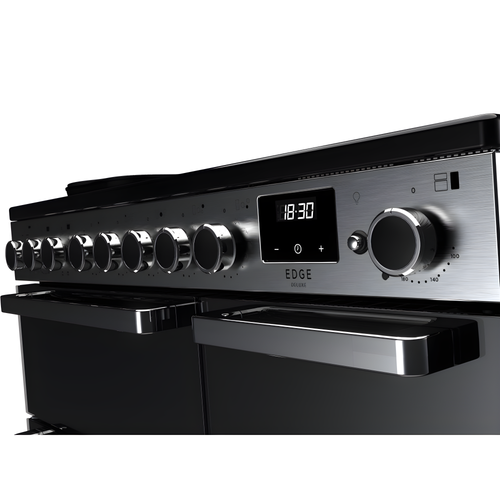 Rangemaster EDDL90EIGBLK/CM1 Edge Deluxe 90cm Induction Black Glass/Chrome