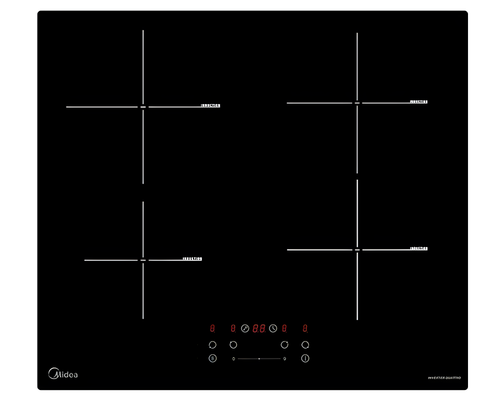Midea MIH740F238K0 - Black 60cm Induction Hob - 4 Cooking Zones