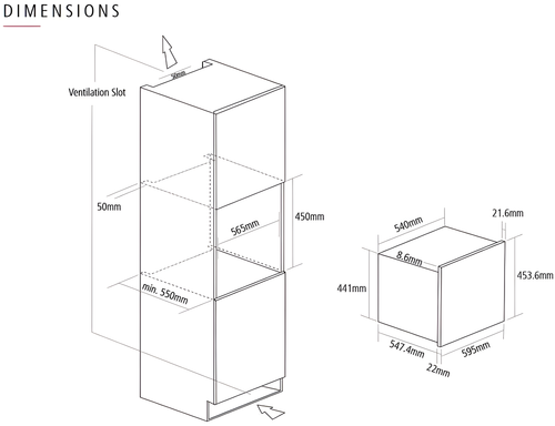 Caple CM111BG - Black Glass Single Oven - 40L Capacity - Manual Cleaning