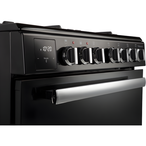 Rangemaster PROPL60DFFBL/C - Black/Chrome Dual Fuel Cooker - Double Oven - A Rated
