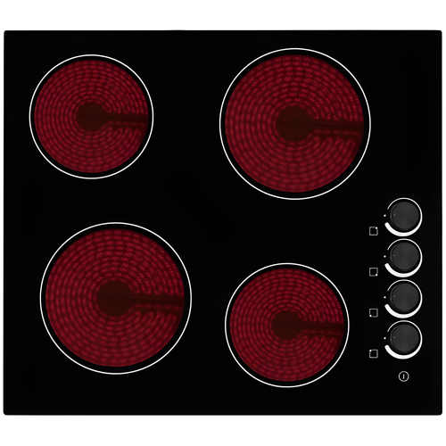 Cata UBCH60KCR - Black Ceramic Hob - 4 Zones - Side Controls