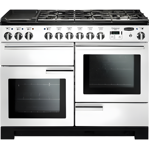 Rangemaster PDL110DFFWH/C - White Range Cooker - 146L Dual Fuel - A Rated