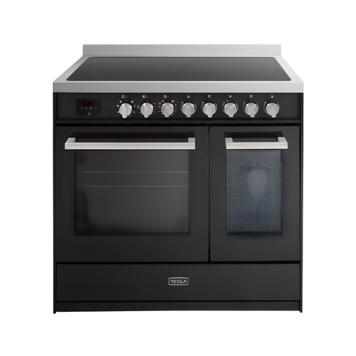 Tesla T90DCRCB - 90cm Double Cavity Electric Range Cooker