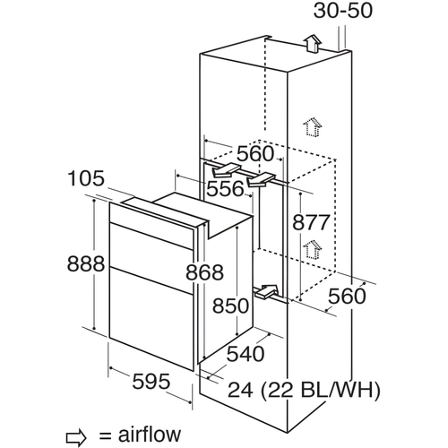 CDA DC941BL - Black Built in Electric Double Oven - A/A energy