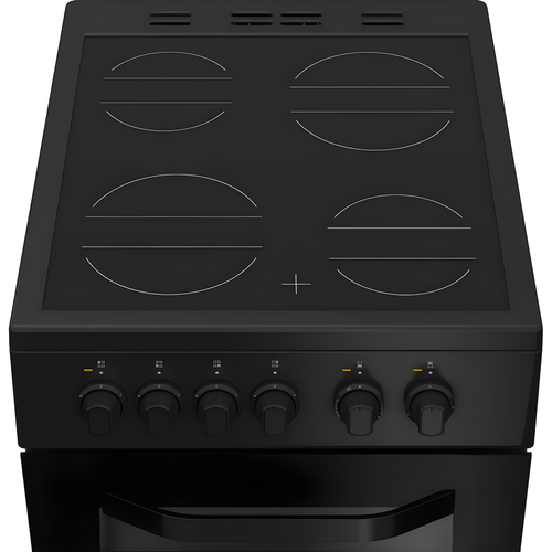 Hotpoint HTE5VCB - Black 50cm Electric Cooker - Ceramic Hob - A Energy