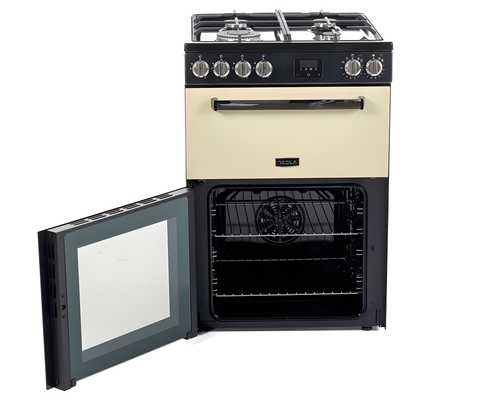 Tesla TMRDF60C - Cream Dual Fuel Range Cooker - 68L+31L - A+ Energy