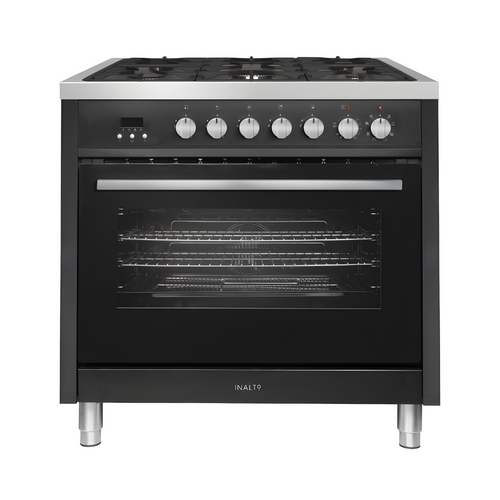 InAlto IR90DFSS - Black and Stainless Steel Range Cooker - 103L - Dual Fuel