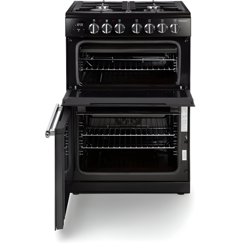 Rangemaster PROPL60DFFBL/C - Black/Chrome Dual Fuel Cooker - Double Oven - A Rated
