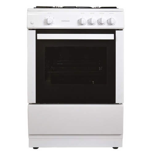 Statesman MAXI60GSF - White 4 Zone Gas Cooker - Manual cleaning - A energy