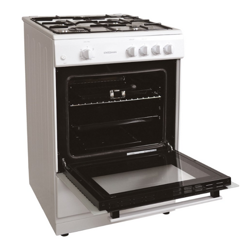 Statesman MAXI60GSF - White 4 Zone Gas Cooker - Manual cleaning - A energy