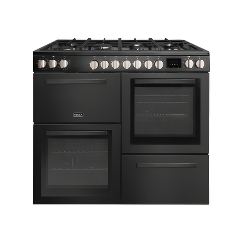 Tesla T100MCDFRCB - 100cm Multi Cavity Dual Fuel Range Cooker
